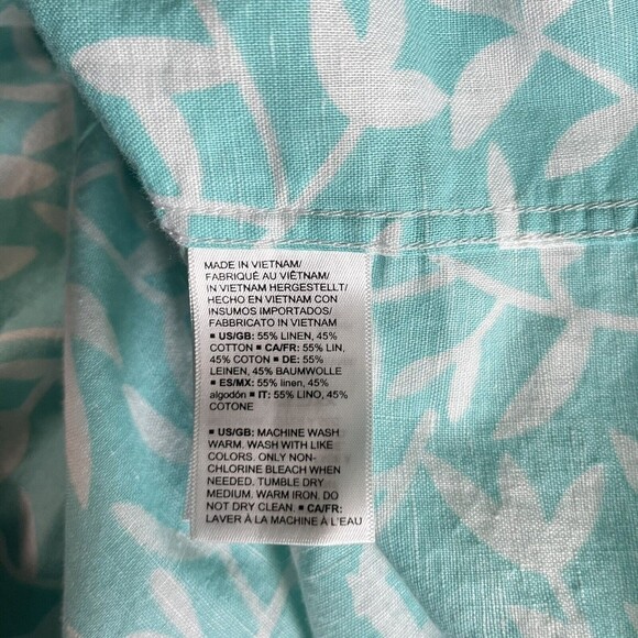 Amazon Essentials Men's Sz XL Green long sleeved linen cotton shirt regular fit - Picture 16 of 16